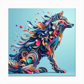 Abstract Wolf 1 Canvas Print