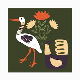 Folkie Stork 1 Canvas Print