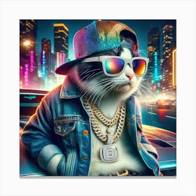 Hip Hop Cat Canvas Print