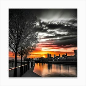 Sunset In Birmingham Canvas Print