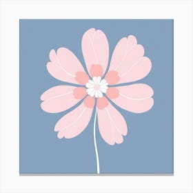 A White And Pink Flower In Minimalist Style Square Composition 608 Canvas Print