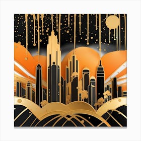 New York City Skyline textured Monohromatic Canvas Print
