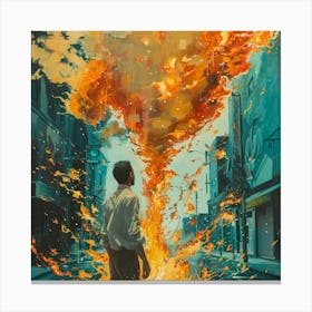 Fire in The Air - Fire in the City Canvas Print