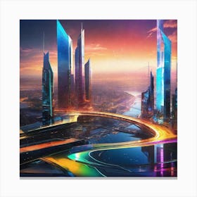 Futuristic Cityscape 114 Canvas Print