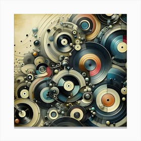 Old School Vinyl Records As Abstract Art 2 Canvas Print