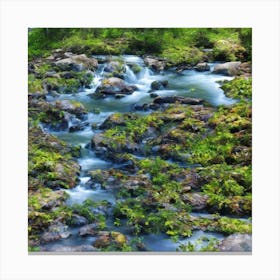 Stream In The Forest Canvas Print