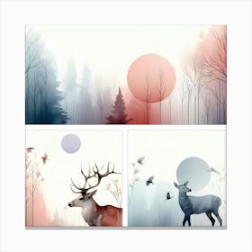 Deer In The Forest 3 Canvas Print