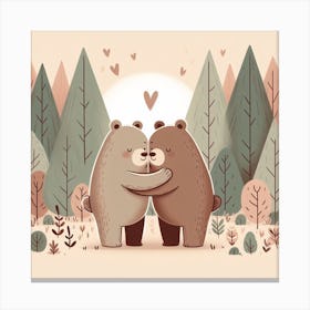 Illustrate, Two Bears Canvas Print