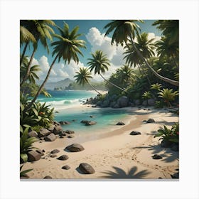 Sunny Ocean Beach Canvas Print