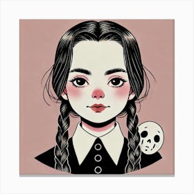 Wednesday Adams portrait 5 Canvas Print