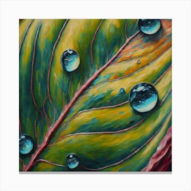 Water Droplets On A Leaf 1 Canvas Print