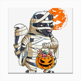 Mummy Pumpkin Halloween Skunk 1 Canvas Print