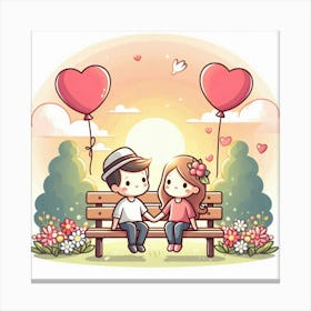 Illustration valentine's day 3 Canvas Print