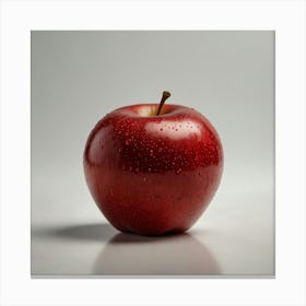 Red Apple With Water Droplets 1 Canvas Print