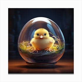 Little Chick In A Glass Egg Canvas Print