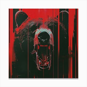 Bear In Red Canvas Print