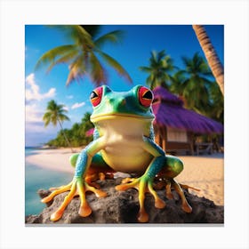 Frog On The Beach Canvas Print