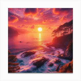 Sunset Over The Ocean 7 Canvas Print