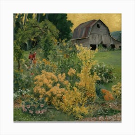 Gustav Klimt Style Farm Garden 40 Canvas Print