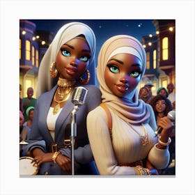 Two Muslim Women Canvas Print