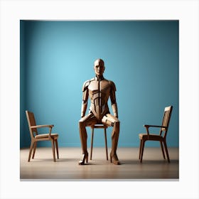 Man Sitting In A Chair Canvas Print