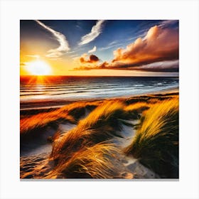 Sunset On The Beach 1060 Canvas Print