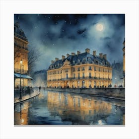 Parisian Architectural Beauty Parisian Café Culture Canvas Print