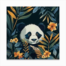 Panda Bear In The Jungle 4 Canvas Print