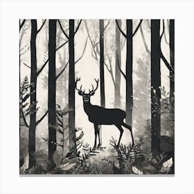 Deer In The Woods 10 Canvas Print