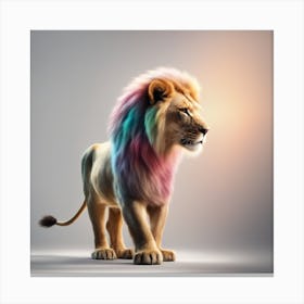 Lion With Rainbow Mane Canvas Print