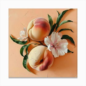 Peaches And Flowers Canvas Print