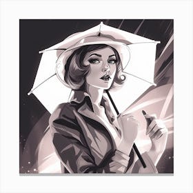 Woman With Umbrella Canvas Print
