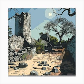 Ruins Of A Castle Canvas Print