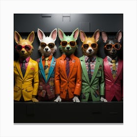 Foxes In Suits 1 Canvas Print