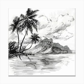 A Tahiti In French Polynesia Hand Drawn Sketch I 1720357144 4 Canvas Print