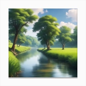 River Landscape 4 Canvas Print