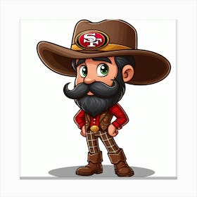 San Francisco 49ers Cartoon Canvas Print