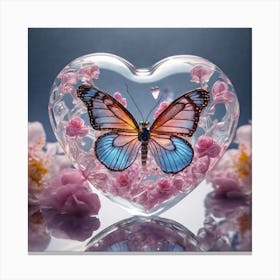 Butterfly In A Heart Canvas Print