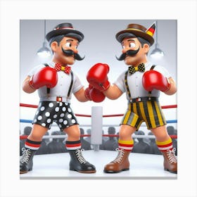 Two Boxers In Boxing Ring Canvas Print