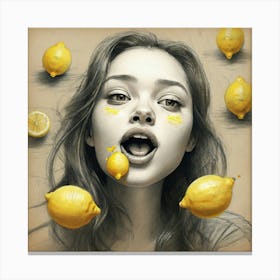 Girl With Lemons 1 Canvas Print