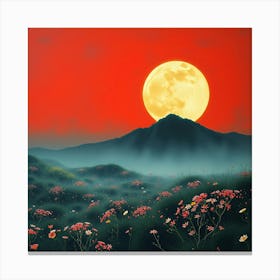 Full Moon In The Mountains 2 Canvas Print