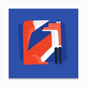 Abstract Fox Square Canvas Print