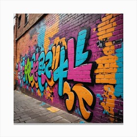 Bricks and Splatters: Graffiti Artistry Canvas Print