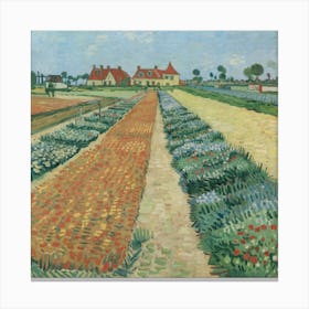 Flower Beds In Holland, Vincent Van Gogh 2 Canvas Print
