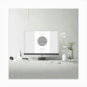 White Computer Screen Canvas Print