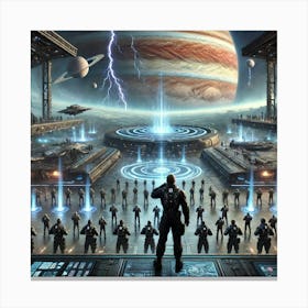 A Dramatic Sci Fi Depiction Of The Jovian Syndicat 1 Canvas Print