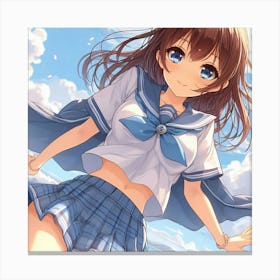 Anime Girl In School Uniform 2 Canvas Print