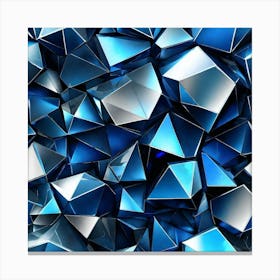 Abstract Blue Triangles Canvas Print