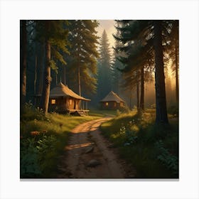 Cabins In The Woods Canvas Print