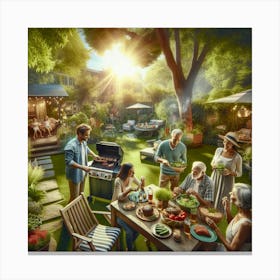 Family Barbecue Canvas Print
